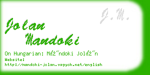 jolan mandoki business card
